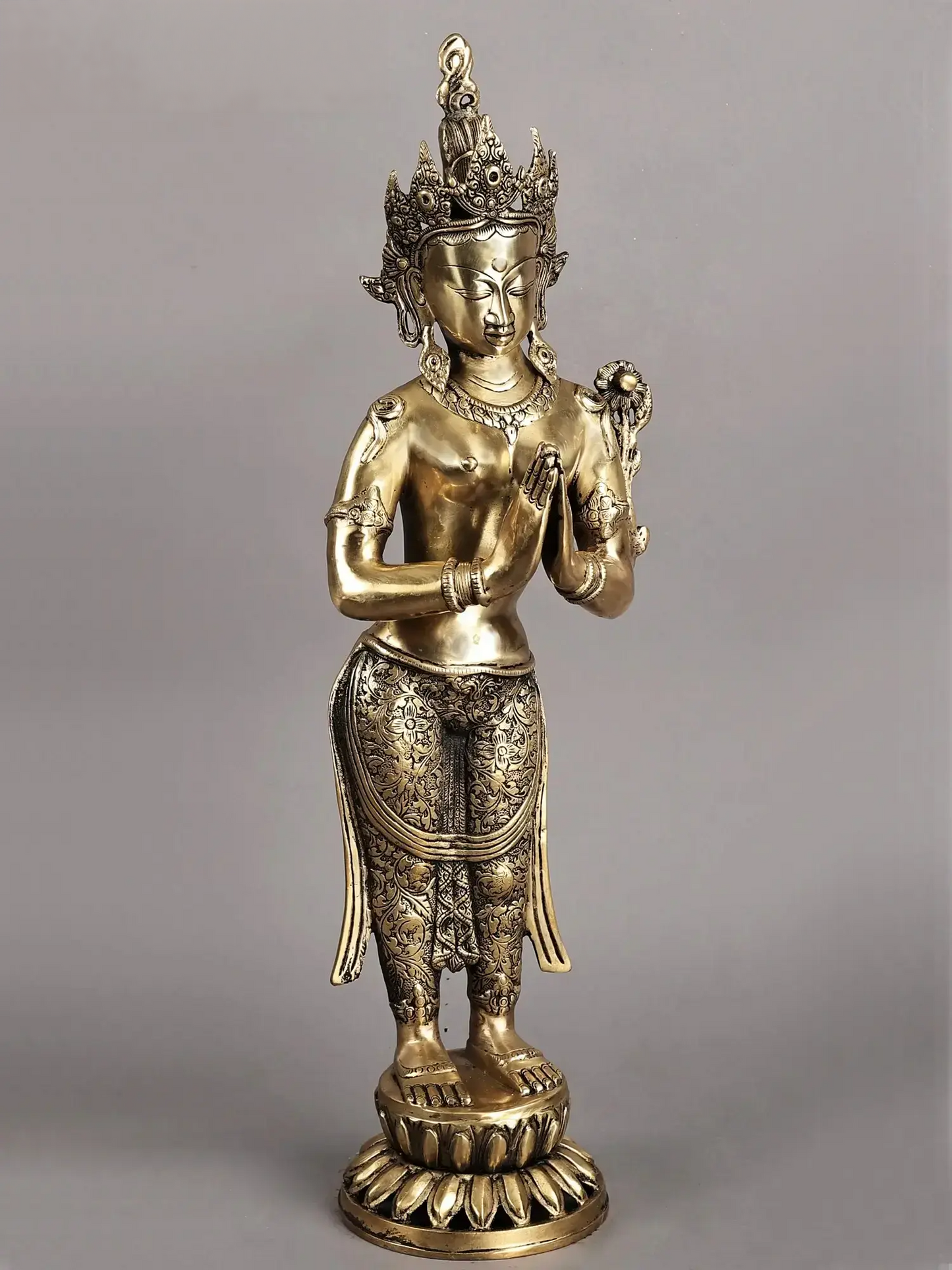 Brassaura® Brass Goddess Tara Statue | Height 30.5 Inches & Weight 8.50 kg