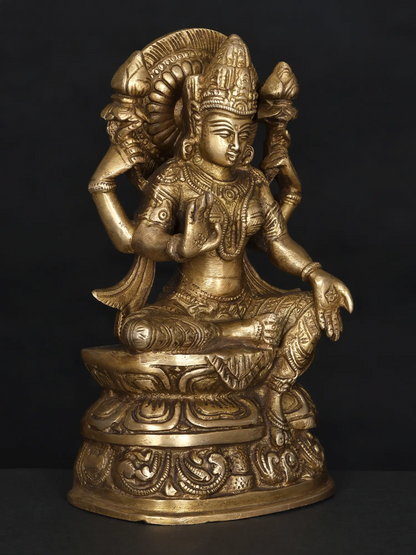 Brassaura® Brass Goddess Lakshmi Statue | Height 8 Inches & Weight 2.08 kg
