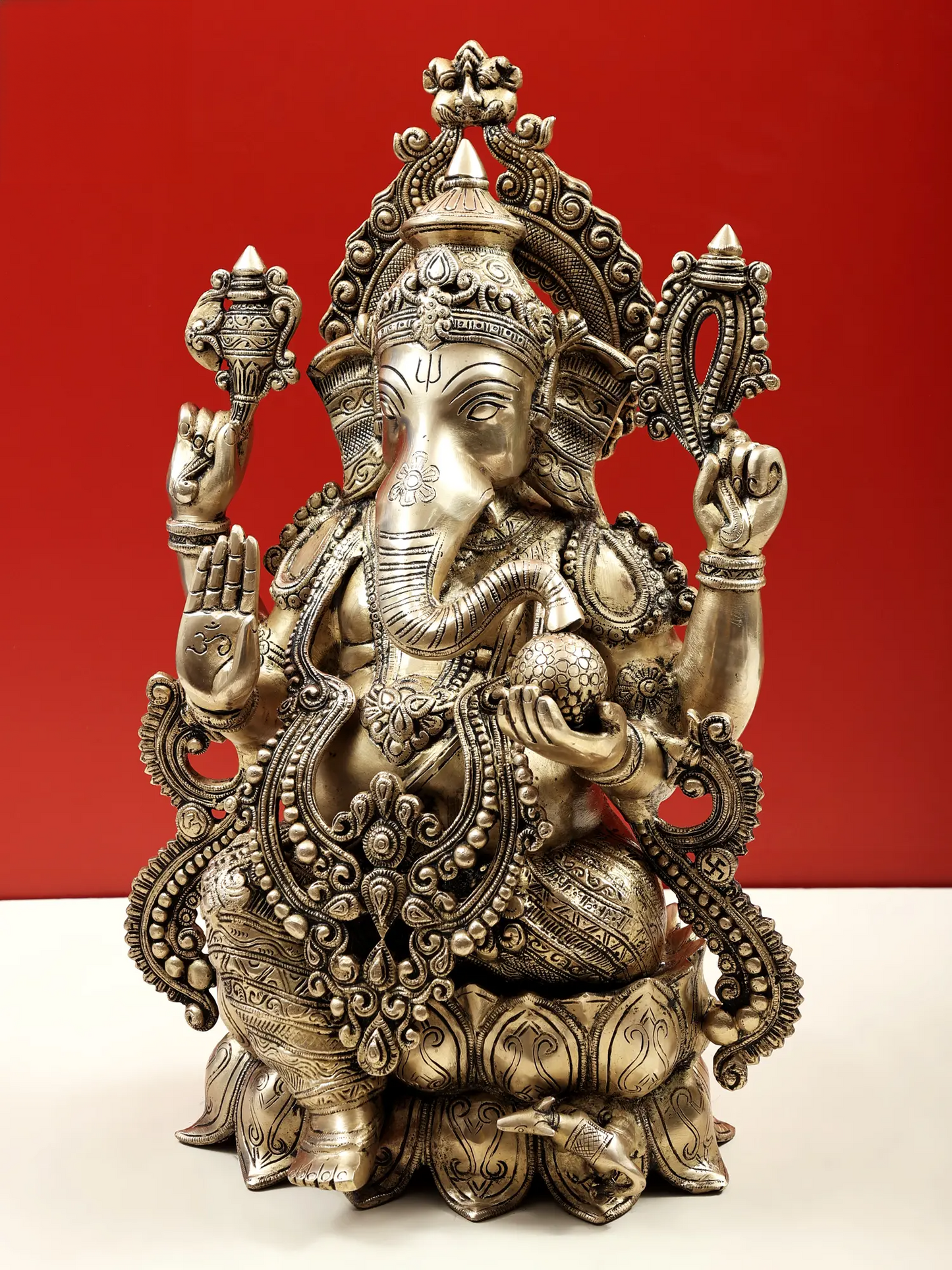 Brassaura® Kamalasana Shri Ganesha Idol | Height 21 Inches & Weight 22 kgs