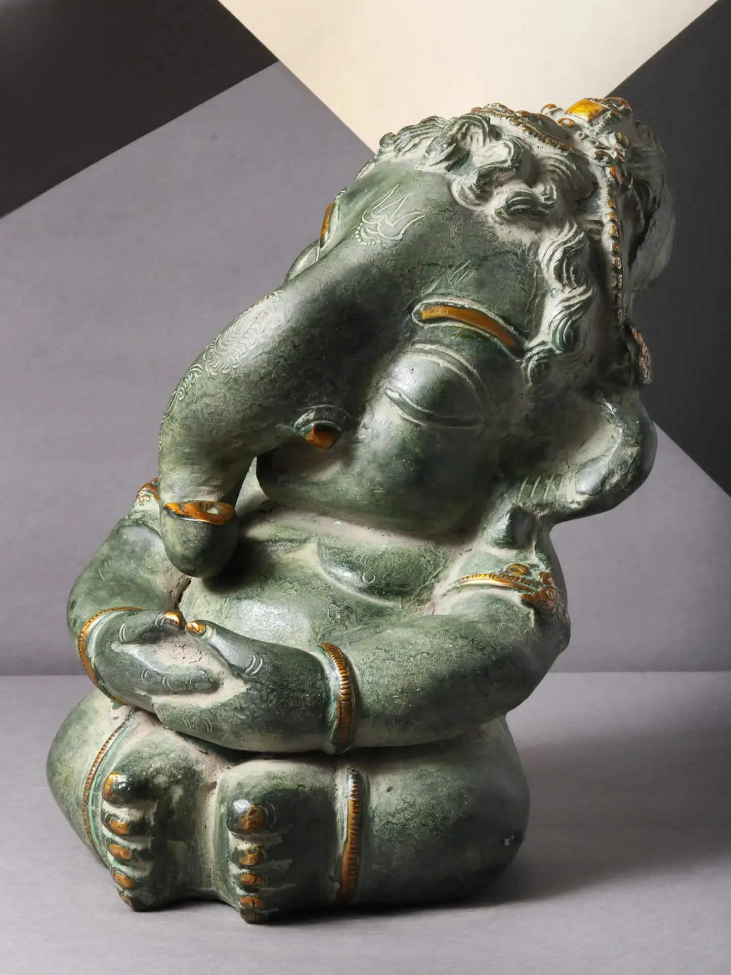 Brassaura™ Cute Baby Ganesha Brass Idol | Height 8 Inches & Weight 4.50 kgs