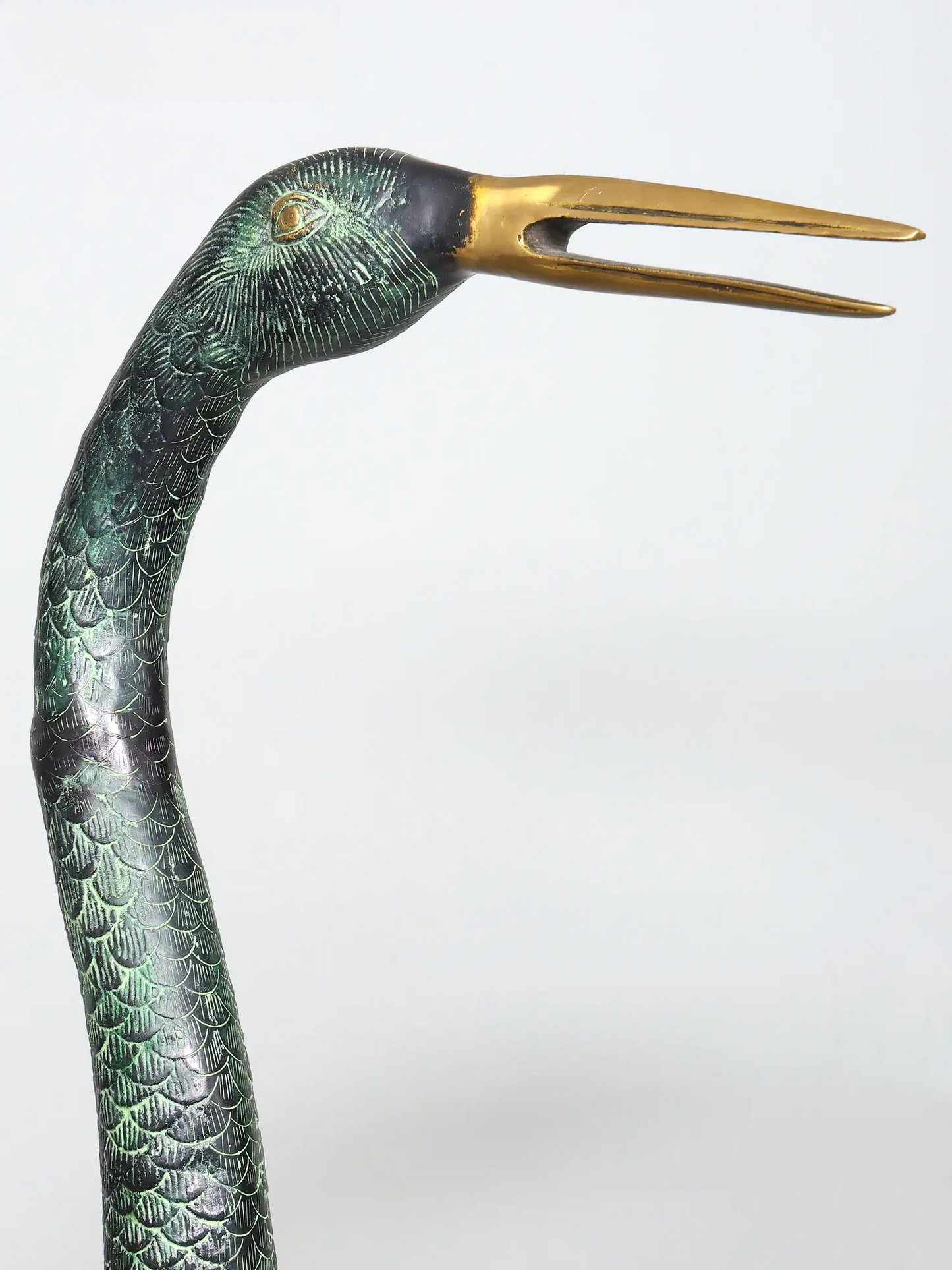 Brassaura® Pair of Decorative Crane Brass Sculptures | Handcrafted Home Décor Statues | Height 67 Inches & Weight 64 kgs