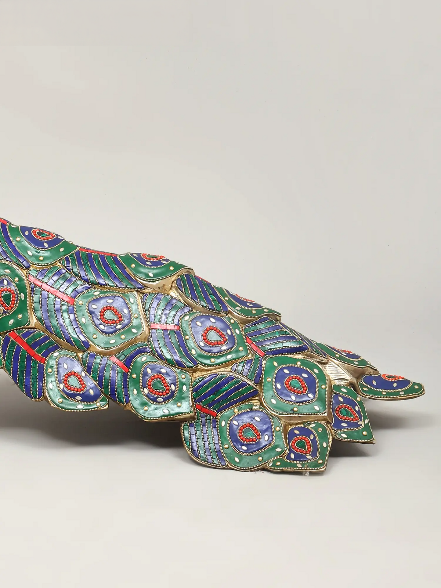 Brassaura® Peacock Brass Statue with Multicolor Inlay Work | Pure Brass | Height 24 Inches & Weight 24.60 kgs