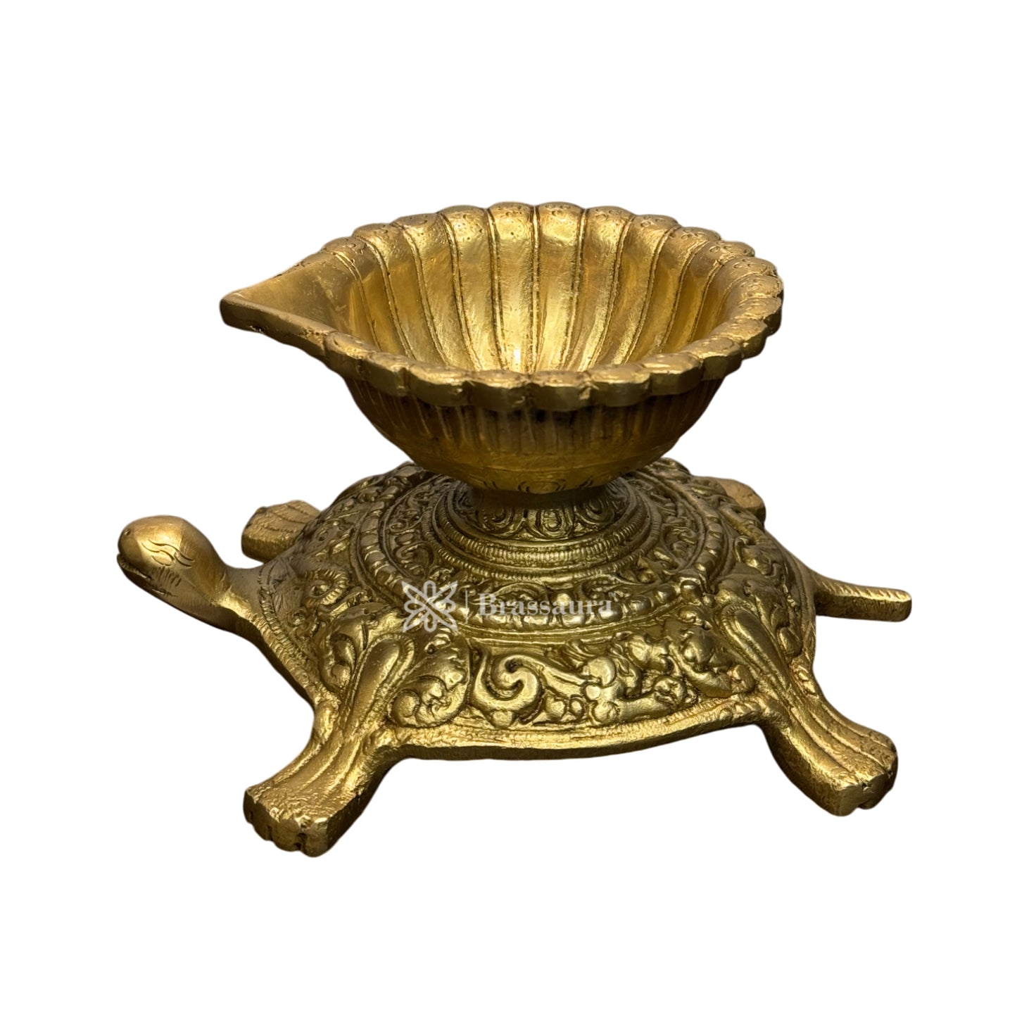 Brass Turtle Diya for Home and Decor and Diwali Gift Items Brass Deepak for Pooja Room Good Luck Vastu and Fengshui Best in Living Room and Home entrace Weight 1.55 Kg Height 13 cm