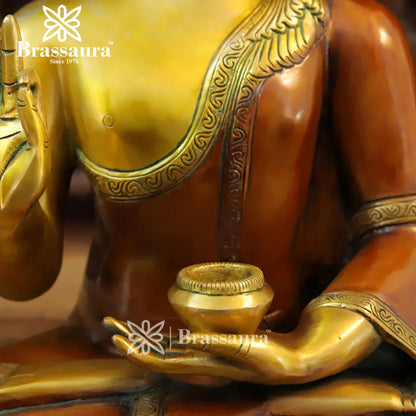 Brass Buddha For Home And Décor Weight 16.3 kg Height 19 Inch