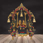 Brass Gem Stone Work Radha Krishna jhula Idol for Home and Decor Weight 3.1 Kg Height 36 cm