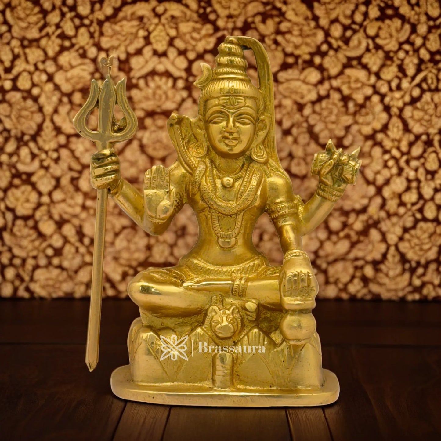 Brassaura™ Traditional Brass Shiva Murti – Height 5.6 Inches & Weight 1.3 Kgs | Classic Idol