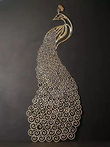 Brassaura® Brass Peacock Wall Sculpture | Height 160 cm