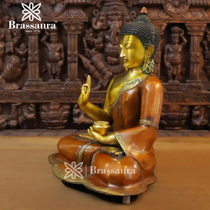 Brass Buddha For Home And Décor Weight 16.3 kg Height 19 Inch