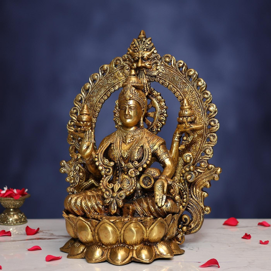 BRASS LAXMI IDOL HEIGHT 14.5 INCH