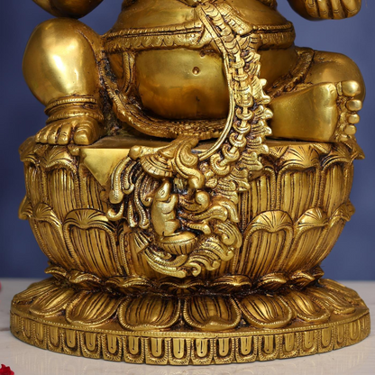 Brassaura® Big Lord Ganesha Brass Idol | Pure Brass | Height 25.5 Inches & Weight 35 kgs