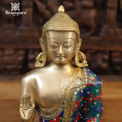 Brass Buddha For Home And Décor Weight 6 kg Height 12 Inch