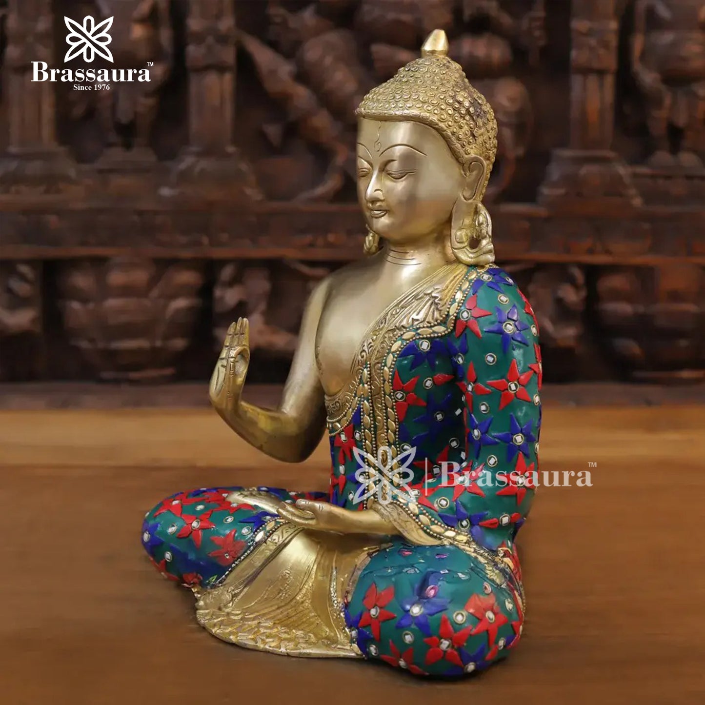 Brass Buddha For Home And Décor Weight 6 kg Height 12 Inch