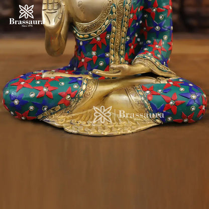 Brass Buddha For Home And Décor Weight 6 kg Height 12 Inch
