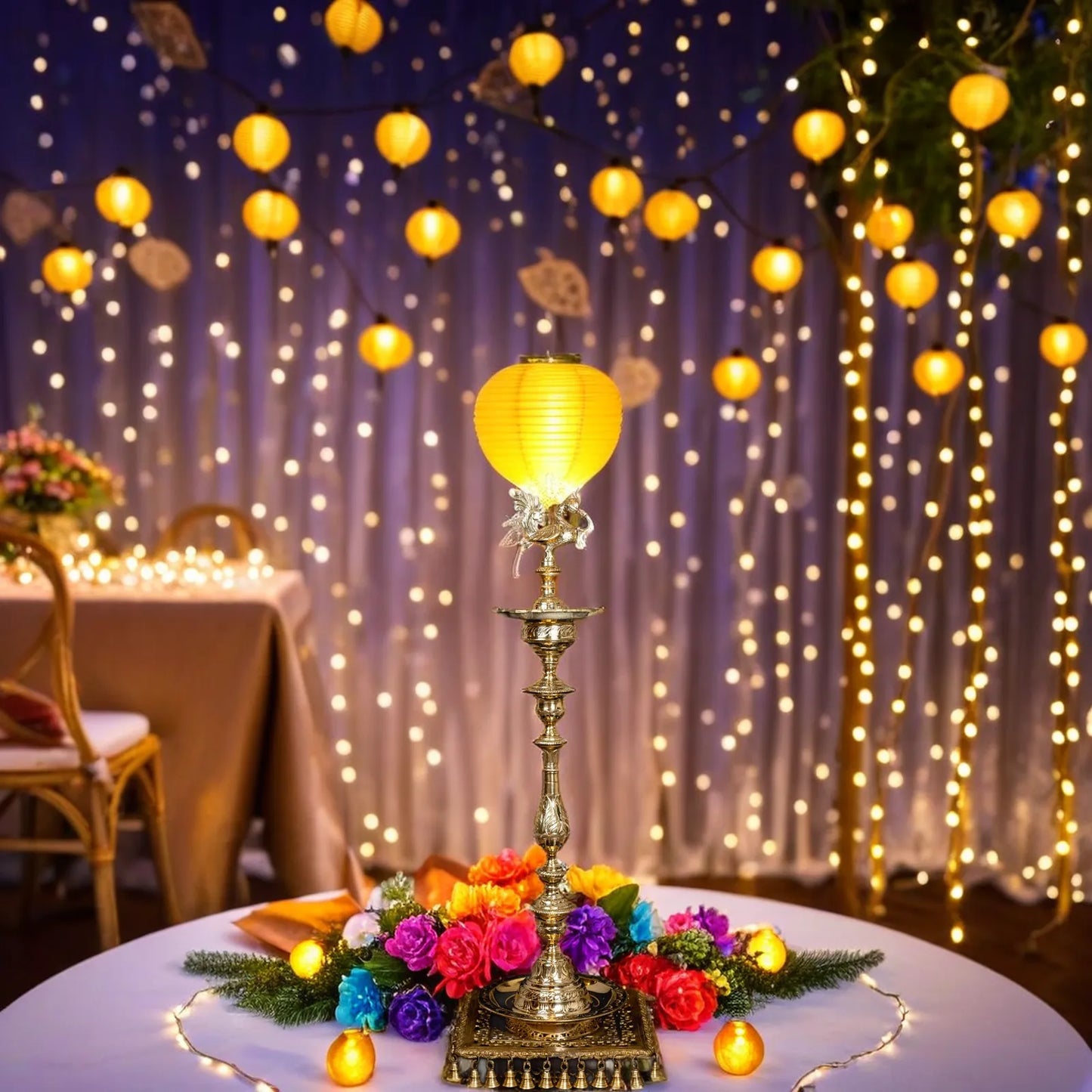 Brass Peacock deepam Weight 12 Kg And Height 38 Inch