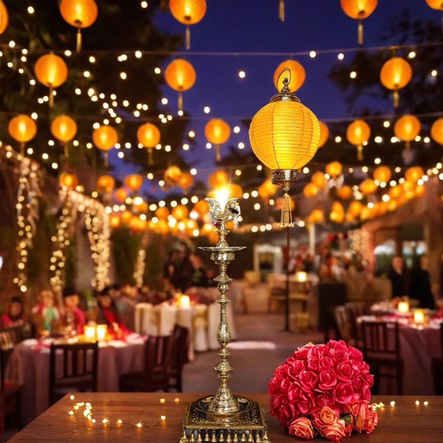 Brass Peacock deepam Weight 12 Kg And Height 38 Inch