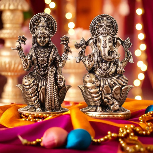 Brass Artistic Lakshmi Ganesh Height 2.5 Inches & Weight 180 Gms