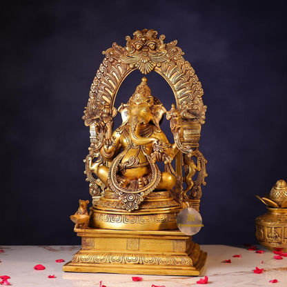 ब्रासोरा® वृंदावन वेणुगोपाल कृष्ण पीतल की प्रतिमा मोर के साथ | एंटीक नीला और सुनहरा रंग | ऊँचाई 20 इंच