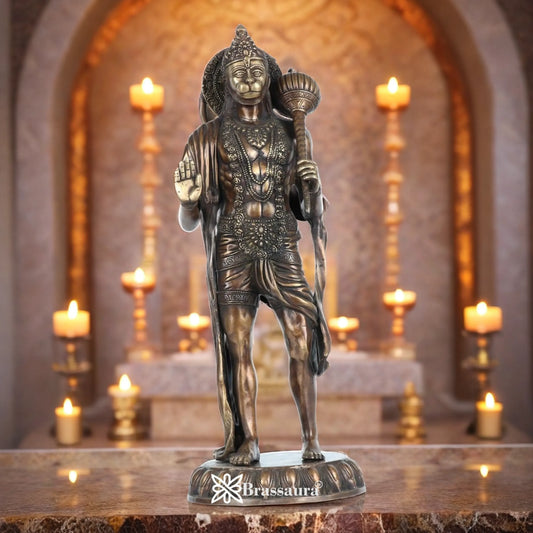 Brassaura™ Brass Standing Hanuman Statue with Fine Craft – Height 23 Inches & Weight 12.5 Kgs