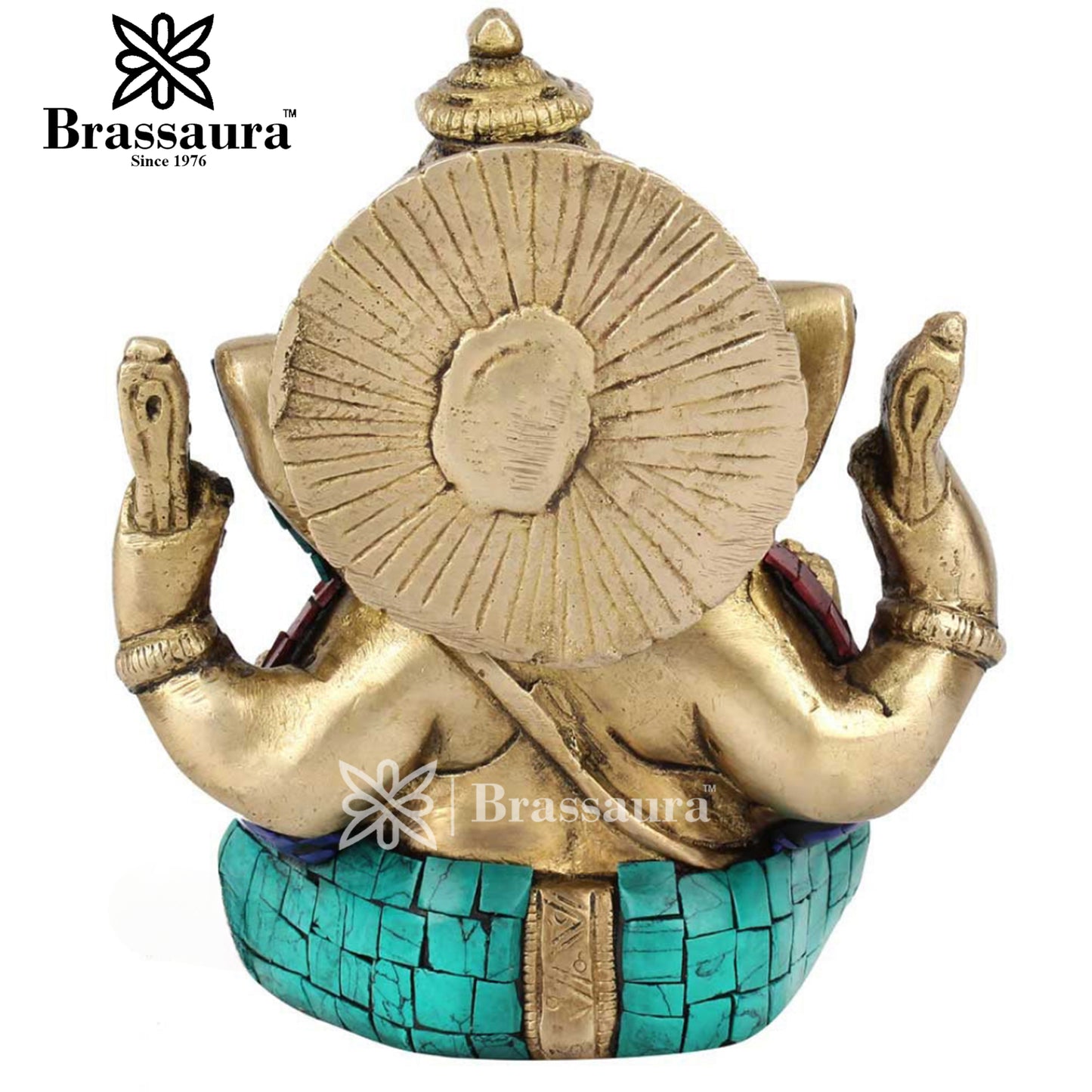 Brass Ganesha Statue For Home Decor And Gift Item Weight 1.6 Kg And Height 6 Inch