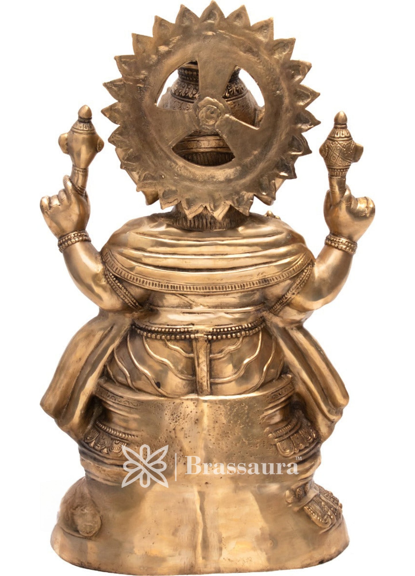 Brassaura™ Brass Ganesha Statue for Home Decor | Weight 42 Kgs | Height 35 Inches