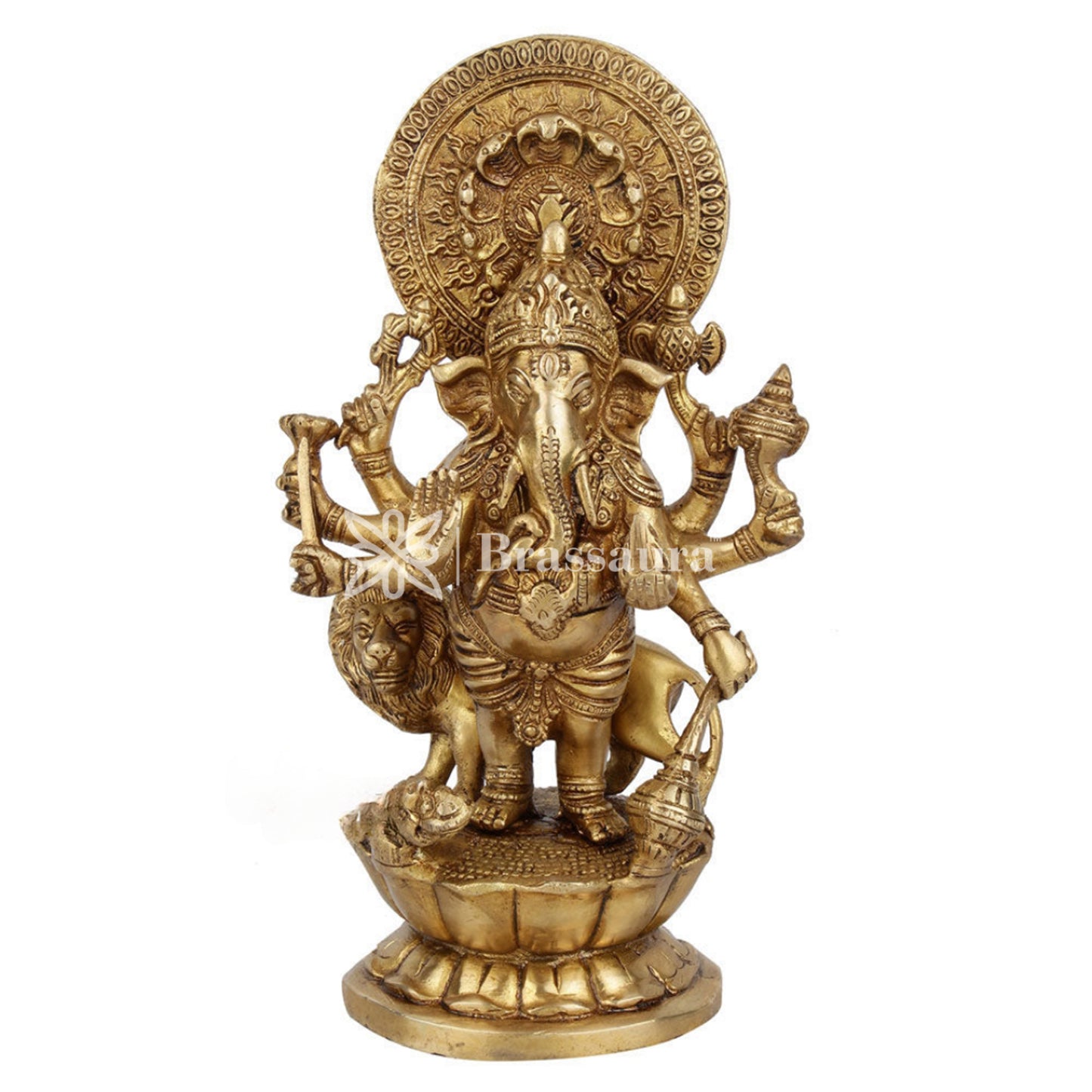 Brass Ganesha Statue For Home Decor And Gift Item Weight 3.8 Kg And Height 11.5 Inch