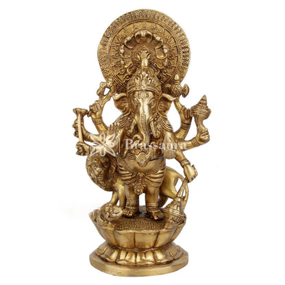 Brass Ganesha Statue For Home Decor And Gift Item Weight 3.8 Kg And Height 11.5 Inch