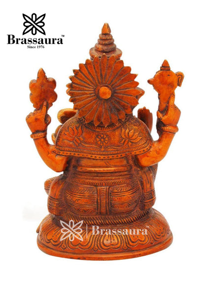 Brass Ganesha Statue For Home Decor Weight 2.2 Kg And Height 8 Inch