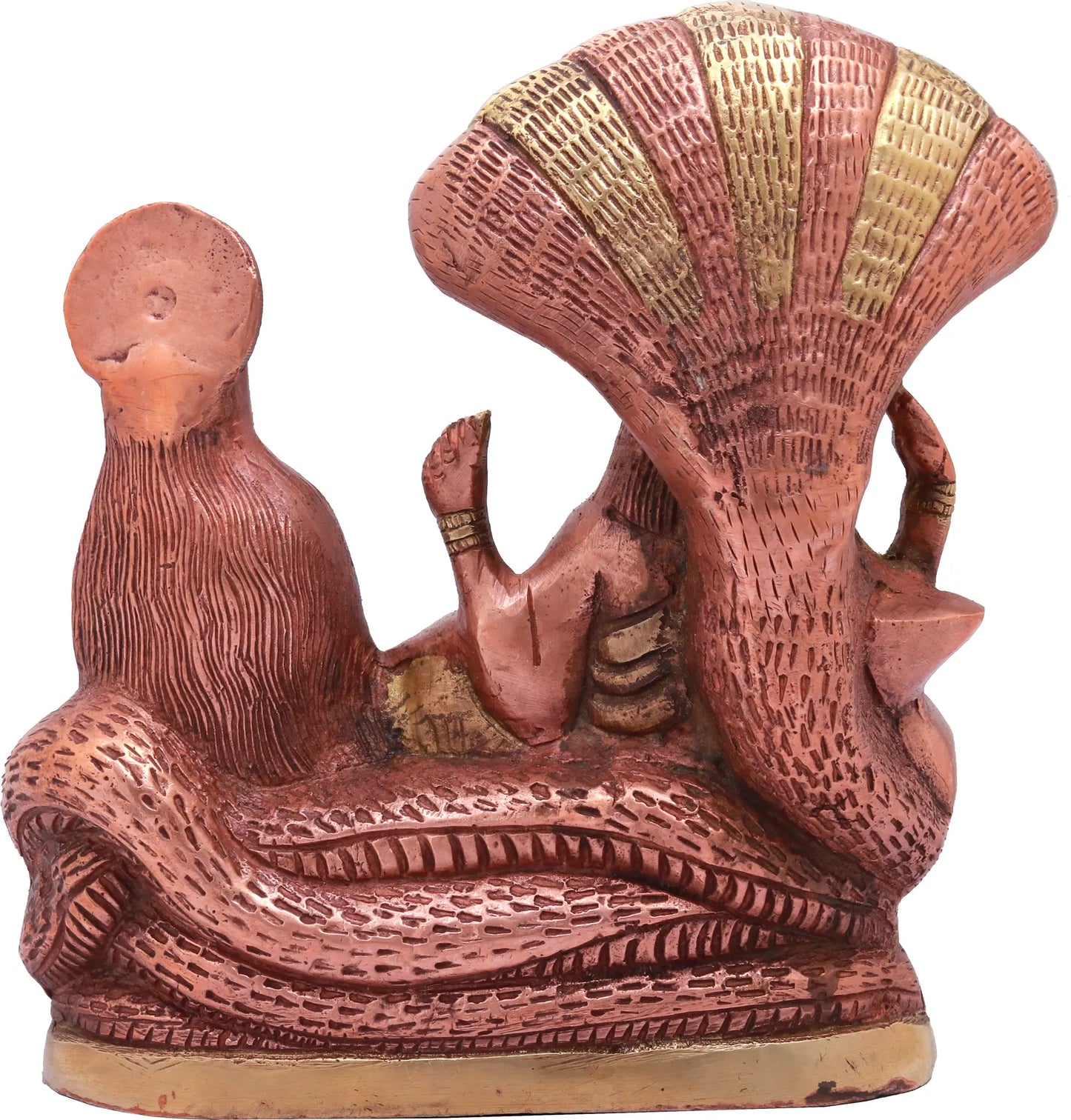 Brassaura® Brass Vishnu Lakshmi Statue | Height 8.66 Inches & Weight 3.30 kg