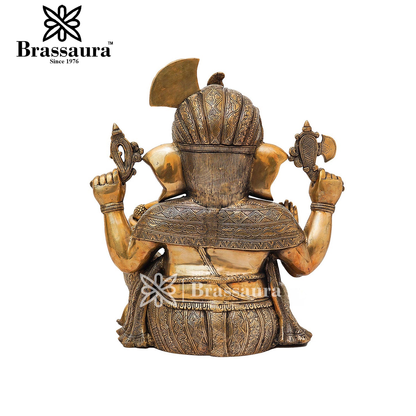 Brassaura™ Brass Ganesha Jhula Idol for Home and Decor | Weight 25.7 Kgs | Height 20 Inches