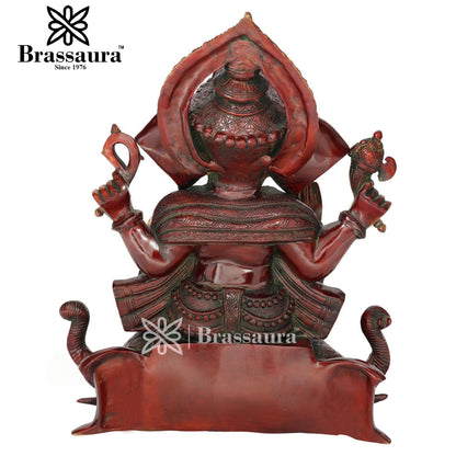 Brass Ganesha Statue For Home Decor And Gift Item Weight 17 Kg And Height 18 Inch