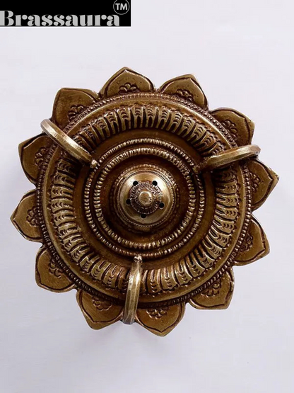 Brassaura™ Lotus Design Brass Dhoop Dani – Height 3.15 inches | Weight 0.55 kgs