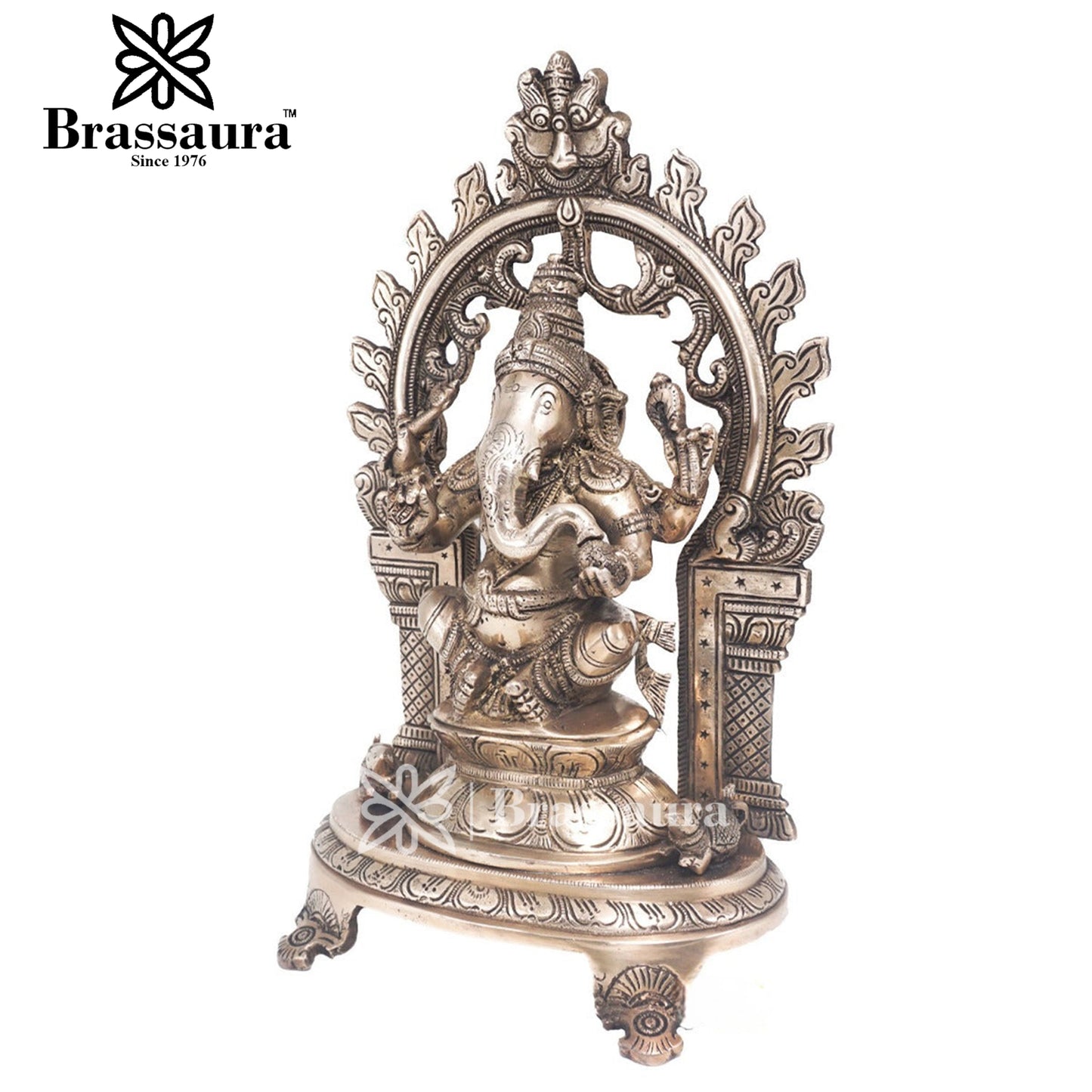 Brass Ganesha Statue For Home Decor And Gift Item Weight 4.3 Kg And Height 12 Inches