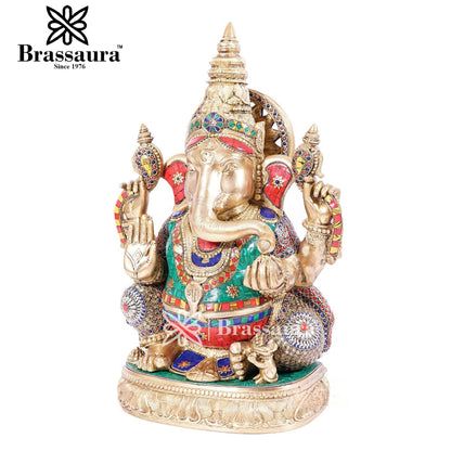 Brass Ganesha Statue For Home Decor And Gift Item Weight 23 Kg And Height 20 Inches