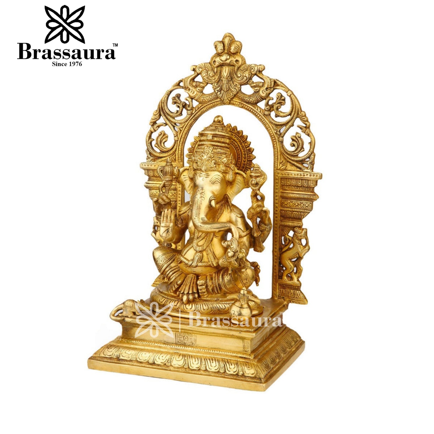 Brass Ganesha Statue For Home Decor And Gift Item Weight 9.5 Kg And Height 16 Inches