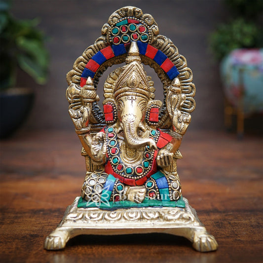 Brassaura™ Brass Ganesha Idol for Home and Decor | Weight 1.5 Kgs | Height 6 Inches