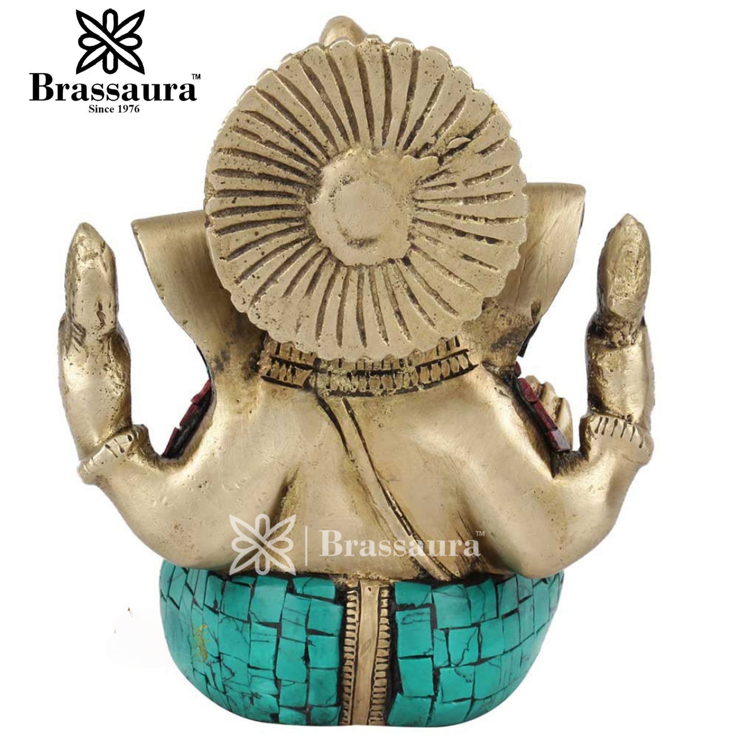Brass Ganesha Statue For Home Decor And Gift Item Weight .9 Kg And Height 5 Inch