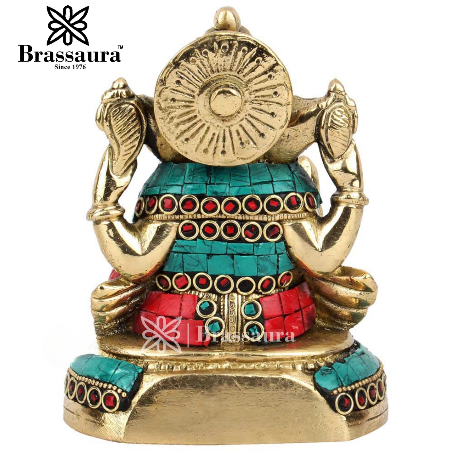 Brass Ganesha Statue For Home Decor And Gift Item Weight 1.5 Kg And Height 5 Inch