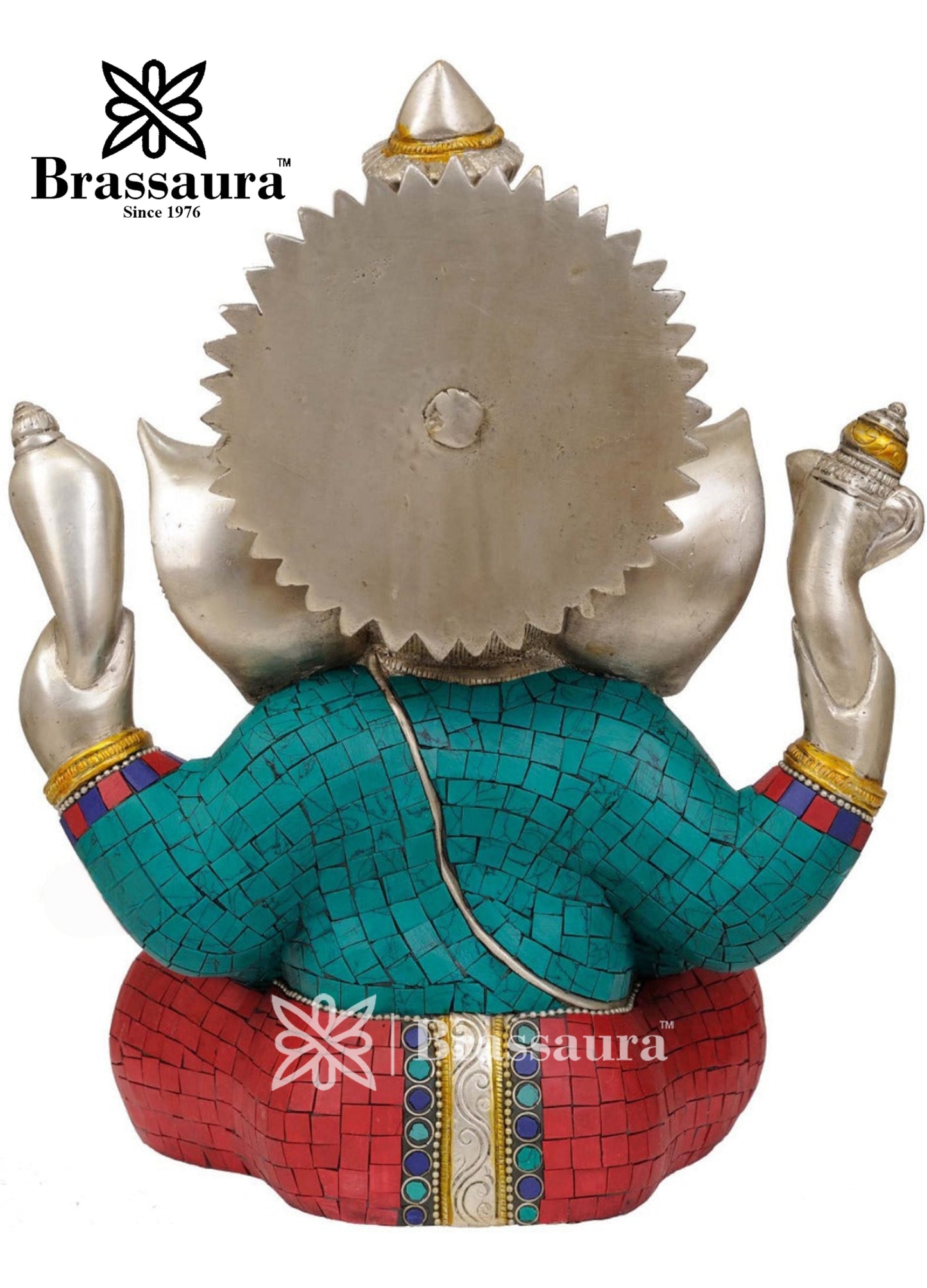 Brass Gem Ganesha Statue For Home Decor And Gift Item Weight 10 Kg And Height 12.5 Inch