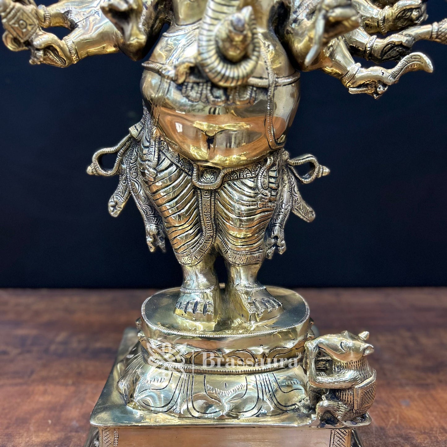 Brassaura™ Brass Standing Ganesha Statue for Home and Decor | Weight 18 Kgs | Height 24 Inches