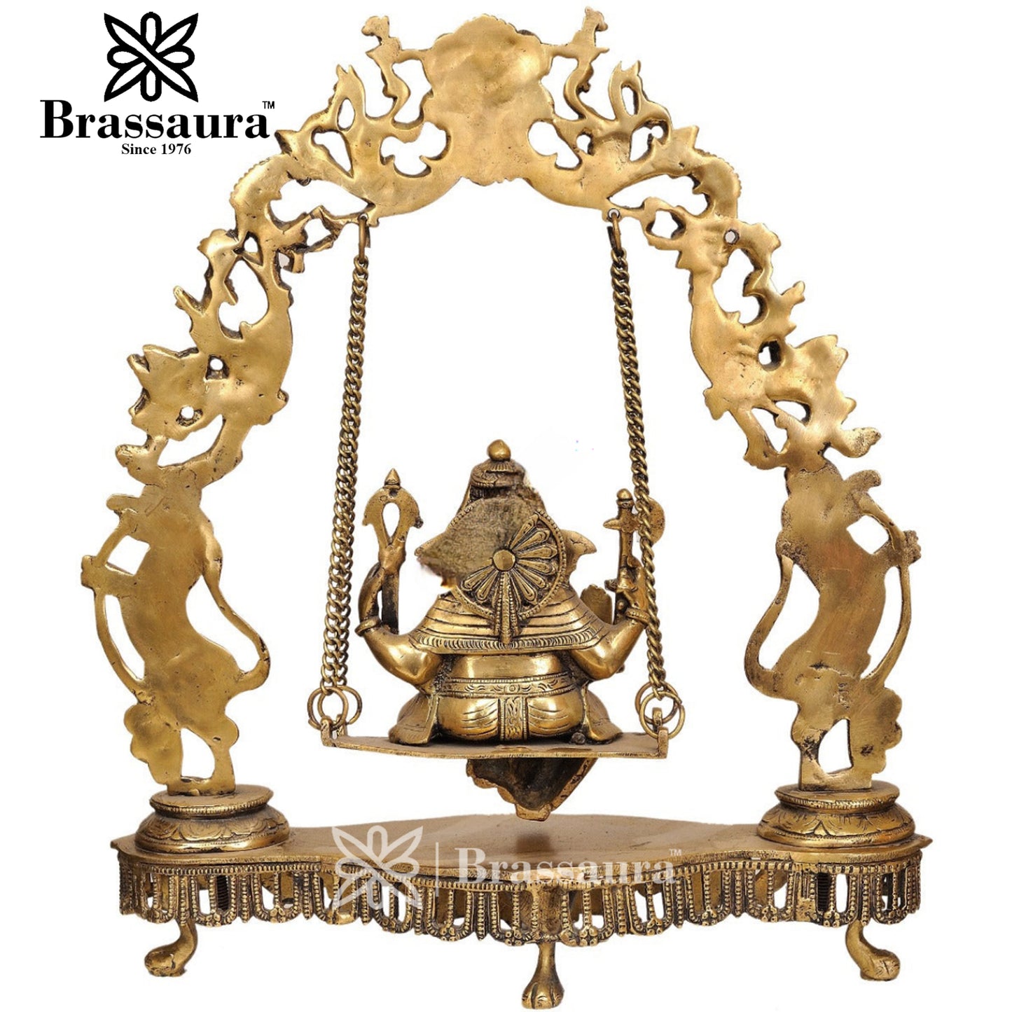 Brass Ganesha Statue For Home Decor And Gift Item Weight 7 Kg And Height 18 Inch