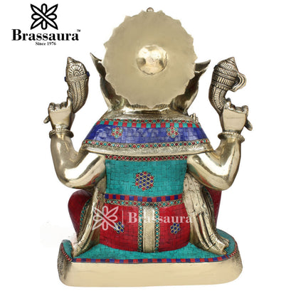 Brass Ganesha Statue For Home Decor And Gift Item Weight 26.5 Kg And Height 20 Inch