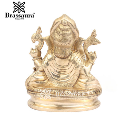 Brass Ganesha Statue For Home Decor And Gift Item Weight 3.8 Kg And Height 8 Inch