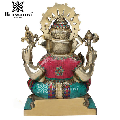 Brass Ganesha Statue For Home Decor And Gift Item Weight 25 Kg And Height 22 Inch
