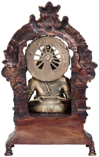 Brassaura™ Majestic Throne Seated Lord Ganesha | Brass Handcrafted Idol | Height 19 Inches & Weight 14.94 kgs