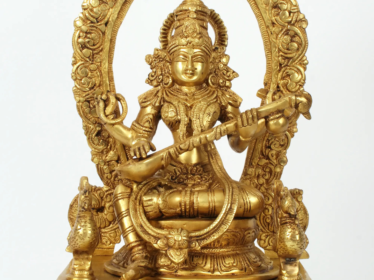 Brassaura® Brass Saraswati Statue | Height 20.47 Inches & Weight 13.53 kg