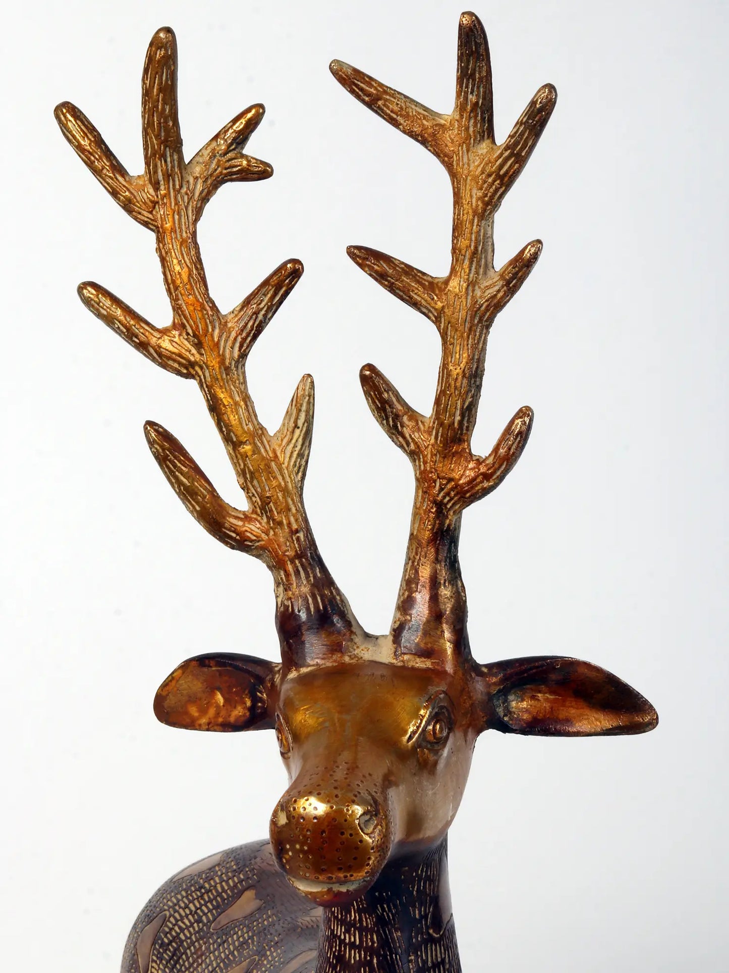 Brassaura® Pair of Deer Brass Sculptures | Pure Brass | Height 28 Inches & Weight 22.91 kgs