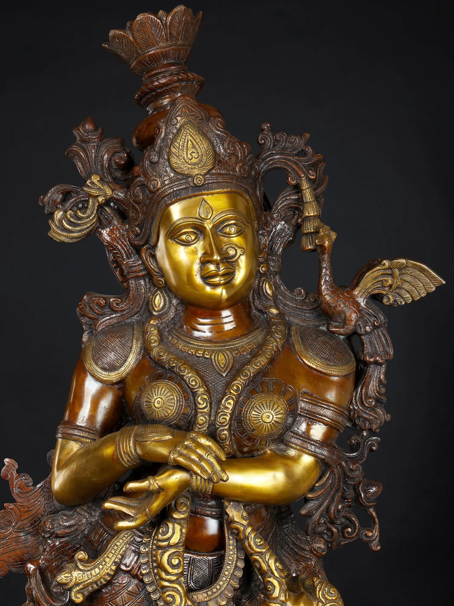 Brassaura® Brass Radha Krishna Statue | Height 47.05 Inches & Weight 110 kg