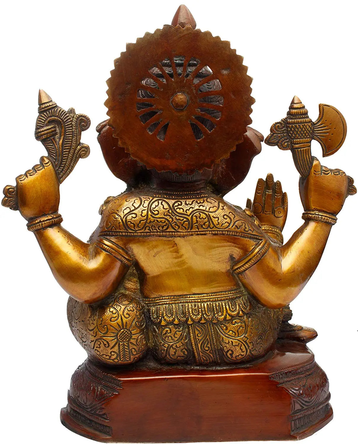 Brassaura™ Resting Ganesha with Pillow | Pure Brass with Antique Finish | Height 6 Inches & Weight 1.10 kgs