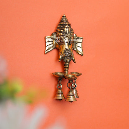 Brass Ganesha Statue For Home Decor And Gift Item Weight 0.62 Kg And Height 8.5 Inches