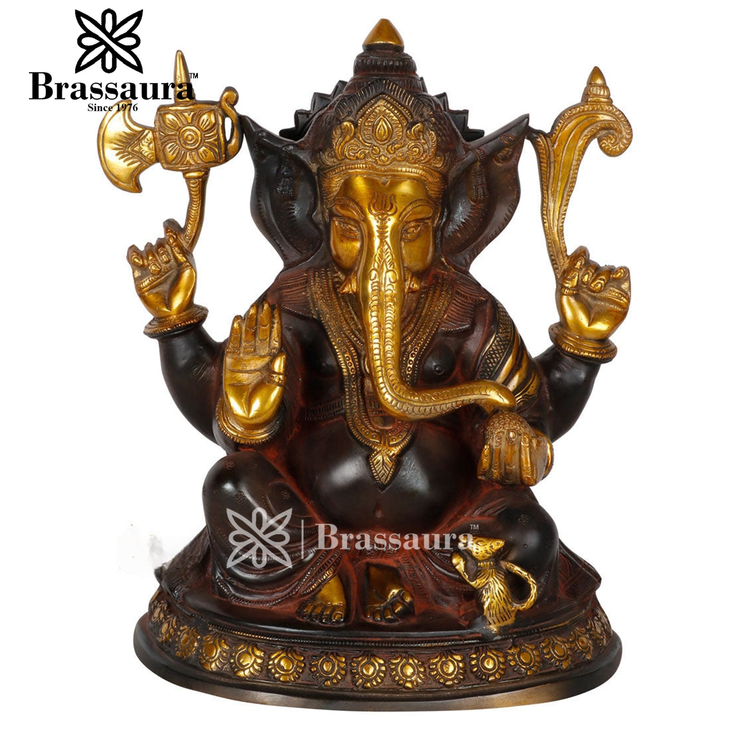 Brass Ganesha Statue For Home Decor And Gift Item Weight 8 Kg And Height 11 Inch